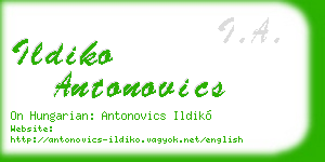 ildiko antonovics business card