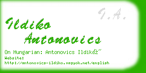 ildiko antonovics business card